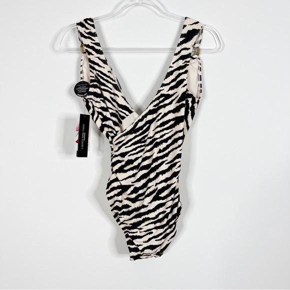Carmen Marc Valvo One Piece Swimsuit Safari Stripe - Picture 4 of 4